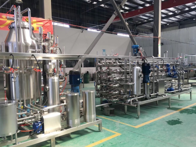 Sistema de pasteurización de bebidas de jugo.