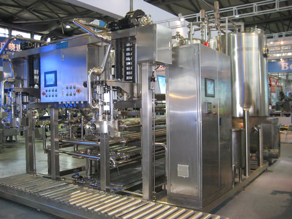 Tubo en el pasteurizador/esterilizador