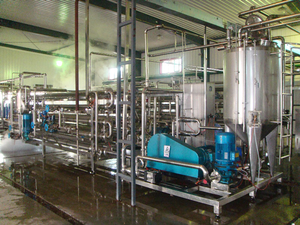 Tubo en el pasteurizador/esterilizador